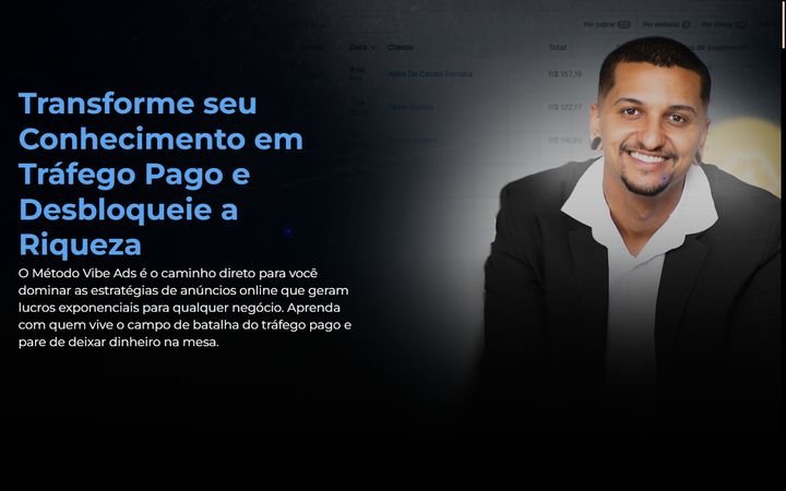 Página do site Vibe Treina