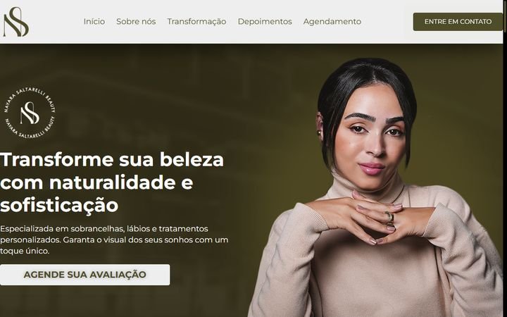Página do site Nayara Beauty