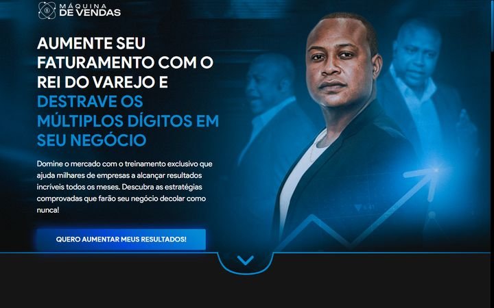 Página do site Máquina de Vendas