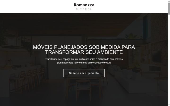 Página do site Romanzza Niterói